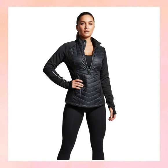 Champion Quilted Puffer Duo Dry Venture Warm Half Zip Pullover Size Large - Picture 1 of 11